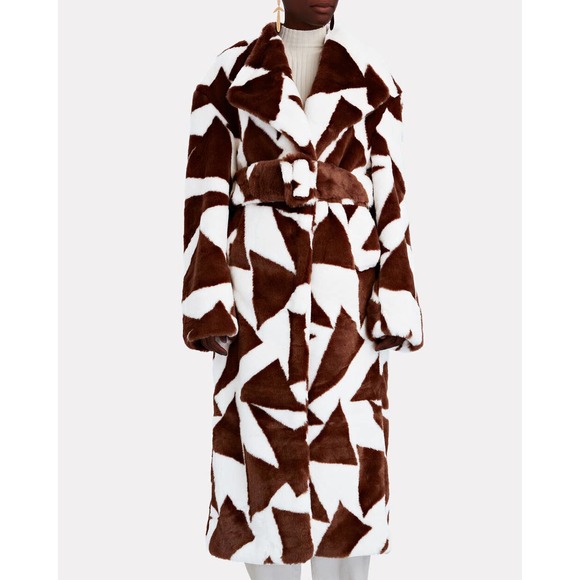 Ronny Kobo Ilia Two-tone Faux Fur Coat - Picture 11 of 14